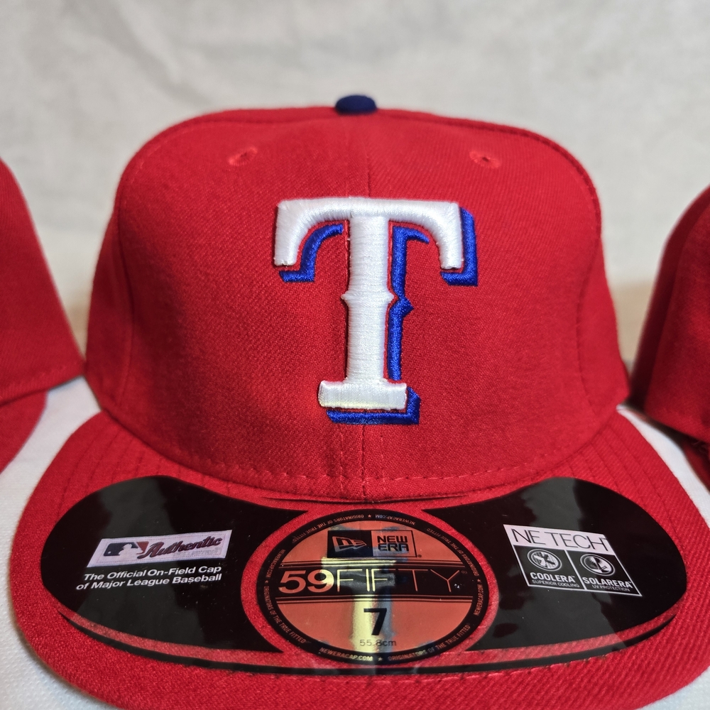 Red Baseball Cap with White and Blue Logo - Picture 2 of 11
